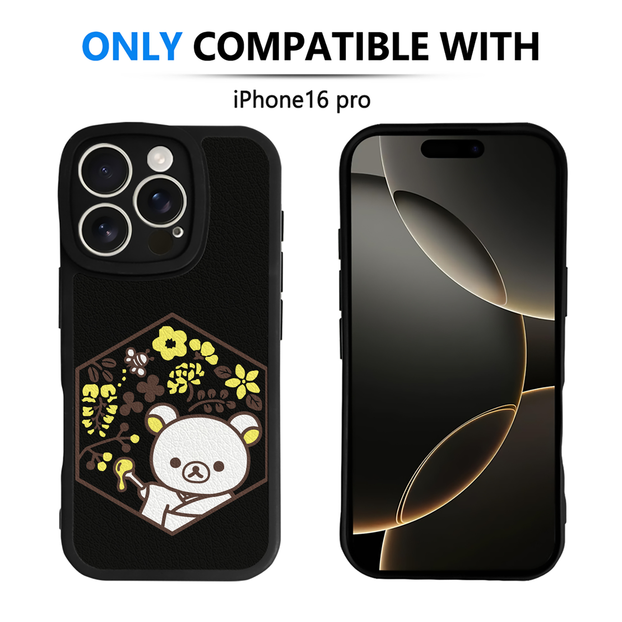 （画像用） リラックマ リラックマ キイロイトリ Rilakkuma Korilakkuma Kiiroitori 【iPhone 16シリーズ対応】シリコンスマホケース（レザー調） 材質：シリコン